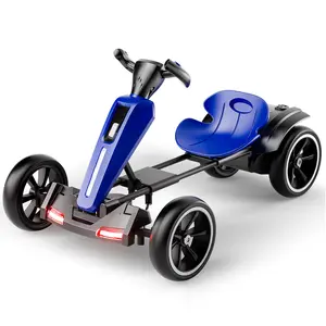 12V Kids' Electric Go Kart, Foldable Ride-On Toy with Adjustable Seat, 4 EVA Wheels, Outdoor Play Toy for 3-6 Year Olds (Blue)