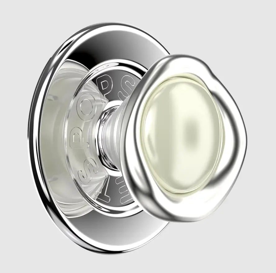 PopSockets Enamel Eye of the Behold Silver MagSafe PopGrip - Magsafe Fit Cellphone Grip, Integrated Stand, Phone Holders & Mounts, Mobile Tech Accessory
