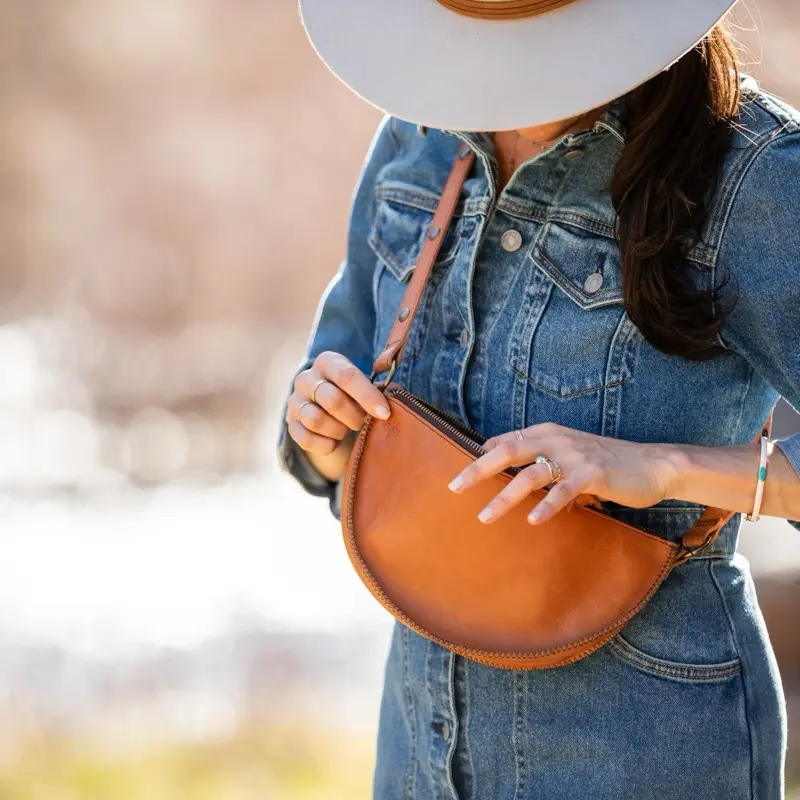 Honey Bee Leather Pouch - Classic Design, Lightweight and Versatile, Perfect for Everyday Use