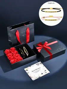 "Don't Let Adversity Win" Inspirational Bracelet - Crafted from Stainless Steel & 18K Gold Plated Rope, Waterproof & Fade-Resistant with Engraved Motto, Adjustable up to 10 Inches, Couple Sets, Gift Box Included