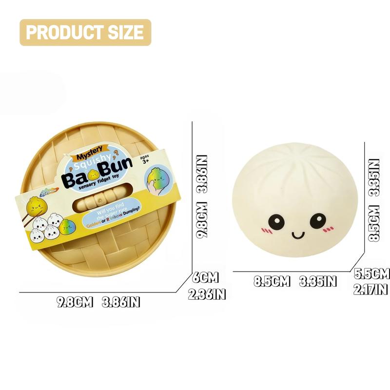 Expressive Big Dumpling Squishy - Mystery Bun Fidget Toy, Soft TPR Material, Stress Relief, Unboxing Surprise,Random Style per Pack.Valentine's Day and Easter gifts, suitable for children to exchange gifts