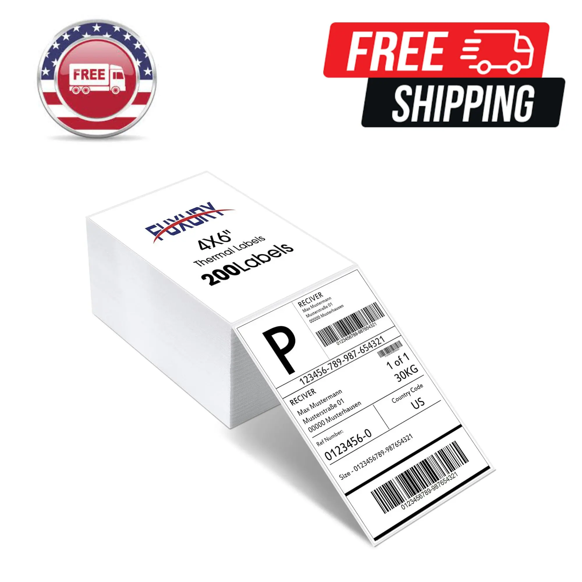 Thermal Labels 4x6 200 Labels, Direct Shipping Label with Perforated