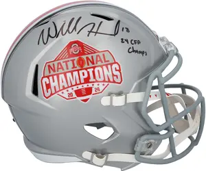 Will Howard Ohio State Buckeyes Autographed 2024 College Football Playoff National Champions Logo Riddell Speed Replica Helmet with "24 CFP Champs" Inscription - Fanatics Authentic Certified
