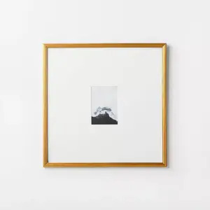 Studio McGee 20" x 20" Matted to 5" x 7" Wall Frame Antique Brass Wood Finish with Soft White Mat for Photo Display