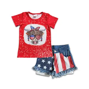 July of 4th Highlandcow Bottom Pants Girls Set
