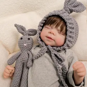 18 Inch Lifelike Reborn Baby Doll with Hand-Rooted Hair Realistic Sleeping Neborn Doll Soft Vinyl, Hand-Painted Details & Visible Veins for Birthday/Christmas Gifts