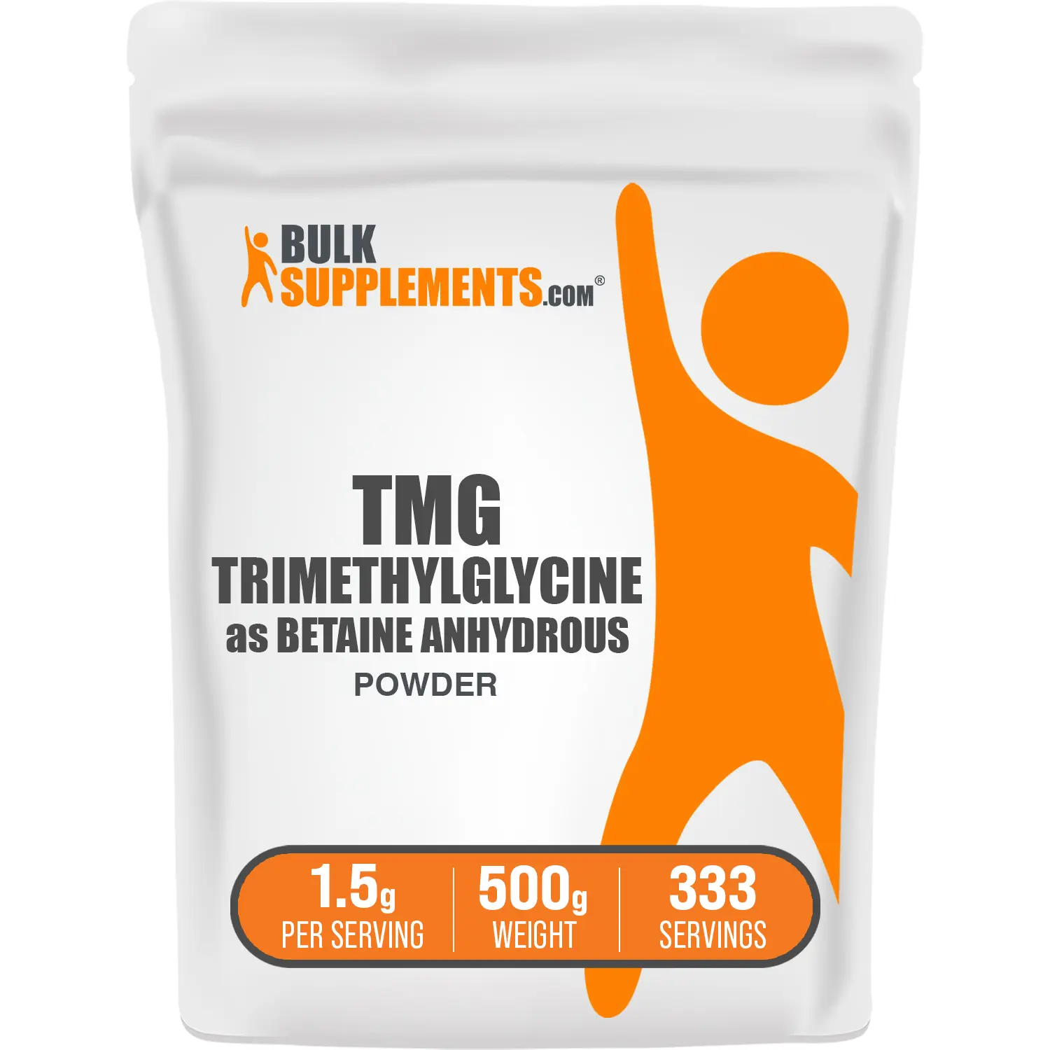 BulkSupplements - TMG Trimethylglycine as Betaine Anhydrous Powder - Energy Production - Muscle Growth - 500g - 1.5g per Serving
