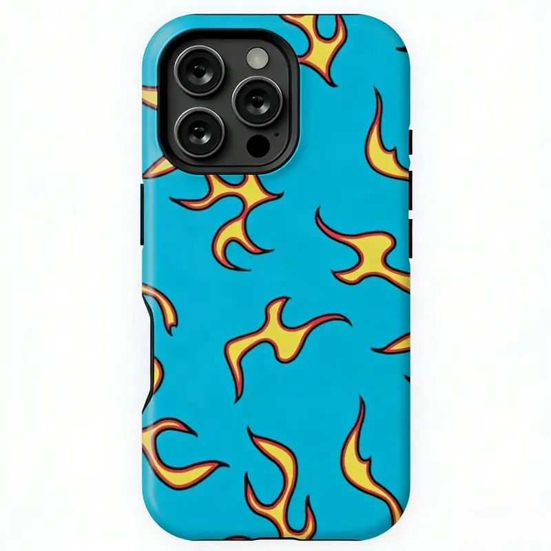 Flames TPU Phone Case for iPhone 17 Pro Max Phone Case 17 Air 16E 16 15 Plus 14 13 12 11 X XS Max XR 7 8 Plus Phone Cases Series - Shockproof, Customizable, UV-Resistant, Premium Protection