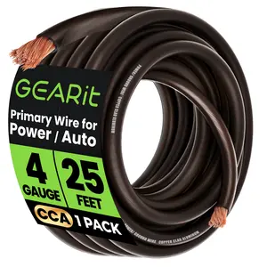 4 Gauge CCA Electrical Power Ground Wire, 25 Feet 4 Gauge CCA Electrical Power Ground Wire, 25 Feet