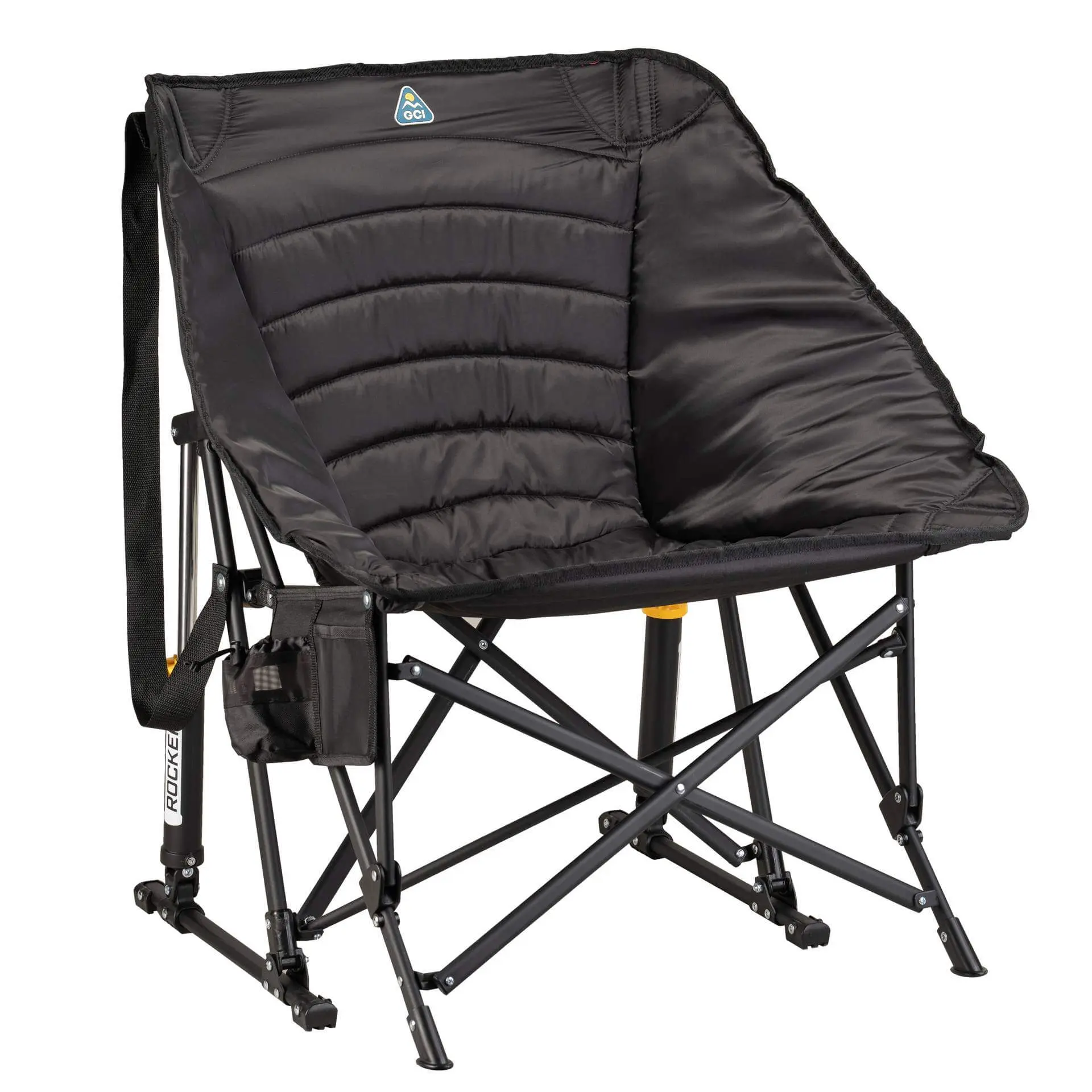 GCI Outdoor Puff Rocker Insulated Sling Style Seat Quilted Fabric for Enhanced Heat Retention Portable Camping Chair