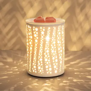 Wax Melt Warmer Ceramic Oil Burner Electric Candle Wax Warmer Burner Melter  Warmer for Home Office Bedroom   & Decor 2 Bulbs Included  Box Packaged