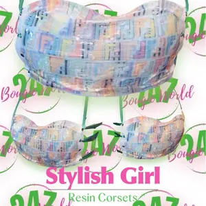 Bouge World Jackie Resin Designer Top for Stylish Girl Resin Corsets with Colorful Pattern Design