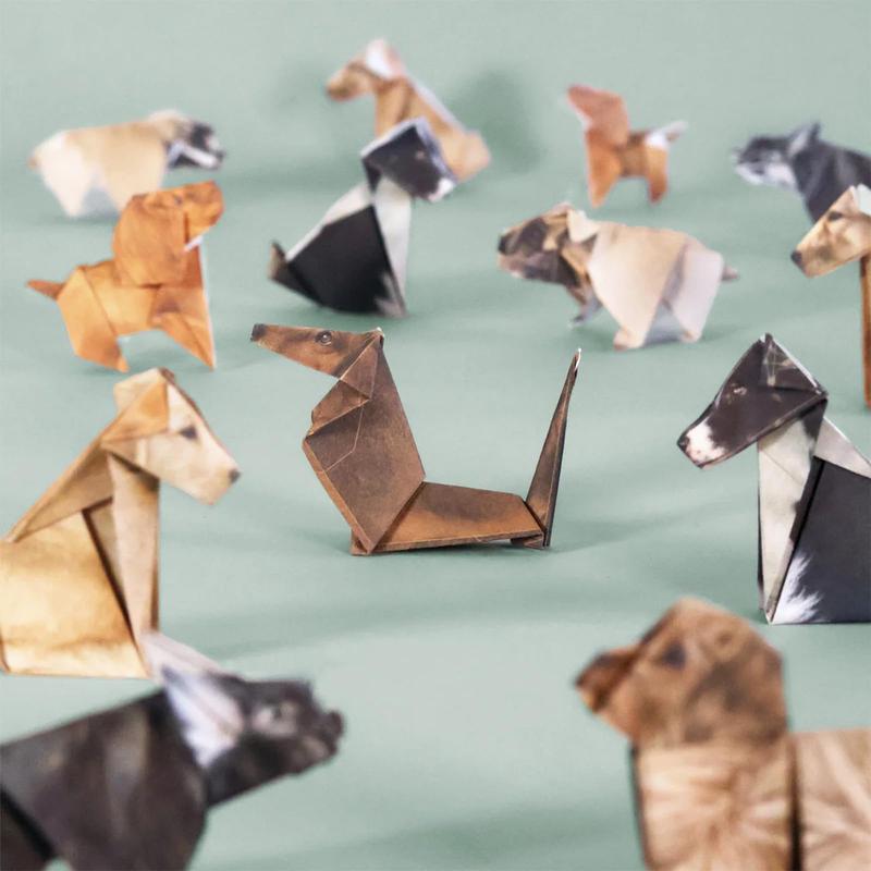 DIY Paper Dog Origami Kit - Assorted Cute Puppy Craft Set | Ideal for Kids’ Creative Play, Party Favors or Desk Toys | Easy Instructions for 3D Foldable Dog Figures (Great for Family Bonding)