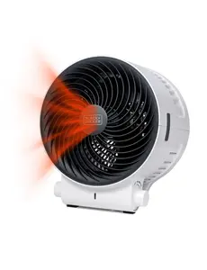BLACK+DECKER Dual Function Desktop Heater & Fan, 3 Settings, 750W/1500W Space Heater & Cooling Fan for Home Office, Safety Overheat & Tip-over Protection, Easy Dial Controls, BHD406W, White