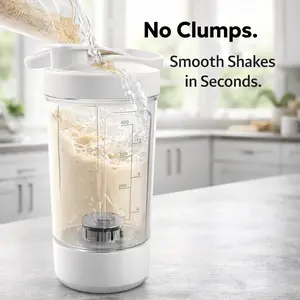 Portable Electric Protein Shaker Bottle USB Rechargeable Shaker Bottle Multipurpose 450ml Mixer Cups for Fitness Workout