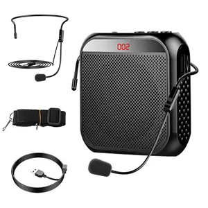 Portable Voice Amplifier Microphone Speaker with Rechargeable Battery for Teachers Training Meeting Outdoor Tour Guide Classroom (Black) Audio Equipment Compact