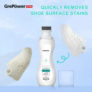 GrePower White Sneaker Cleaner with Built-In Brush Quick Stain Removal Safe for Leather & Mesh Keeps Shoes Bright Clean