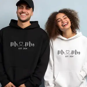 Mr. & Mrs. Custom Embroidered Couples Matching Hoodies