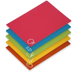 5 Pieces Flexible Cutting Boards, BPA Free Plastic Cutting Boards for Kitchen, Non Slip Cutting Mat for Meat and Vegetables