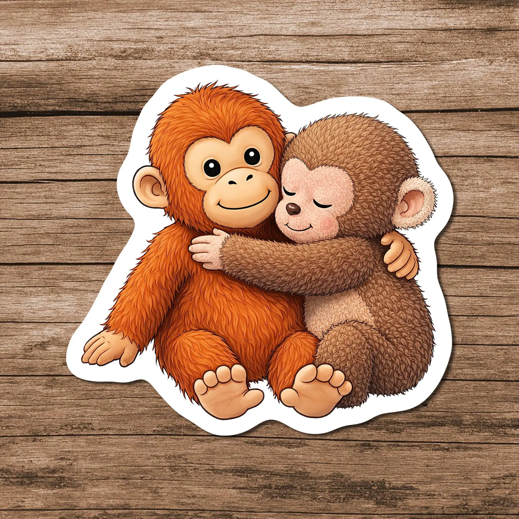 You are never alone Punch Sticker, Baby Monkey Punch Sticker, Team Punch Sticker, Animal Lover Gift