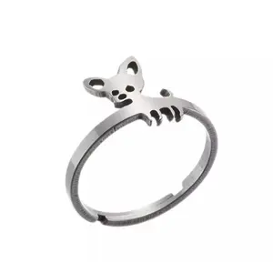 Stainless Steel Chihuahua Dog Adjustable Ring
