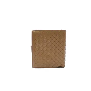 Pre-owned Bottega Intrecciato leather Small Leather Goods Veneta Beige Wallet T10434976
