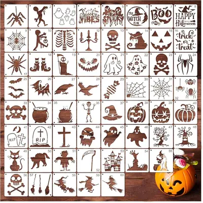 Ghost Stencil Template – Reusable Mylar Stencil For Walls, Crafts, Large & Small Sizes