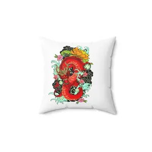 Dragon Art Home Decor Pillow, Asian-Inspired Cushion, Statement Pillow, Pillow for Living Room, Gift for Home