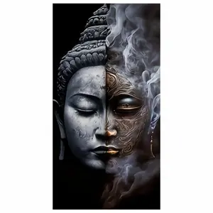 Cartoon Buddha Pattern Car Door Pillar Sticker, Self Adhesive Waterproof Car Door Pillar Decal, Car Exterior Decoration Accessories for Car, Wall, Window Glass