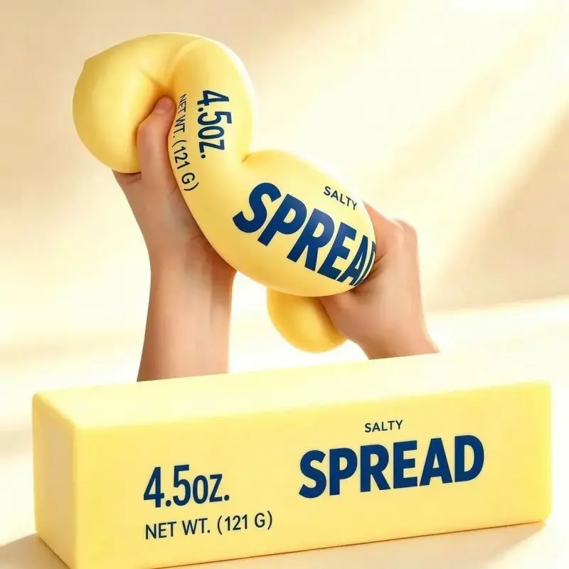 24cmGiant Butter Squish Stick Fidget Toy - Flour-Filled Slow-Rising, Super Soft Dough-Like Stretchy Sensory Toy for Stress Relief, Desk Use, Party Favors & Collectors
