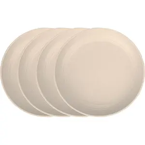 7.8 Inches Unbreakable Wheat Straw Plates - Lightweight &  Plate Sets of 4 for Kitchen Dishes - Dishwasher & Microwave Safe - ,  &  (Beige)