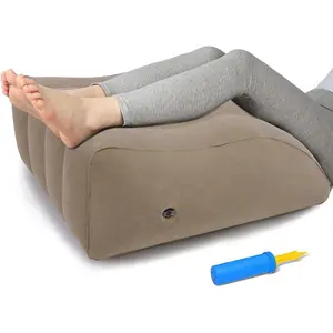 Inflatable Leg Elevation Wedge Pillow, Portable, Improves Circulation and Reduce Swelling, for Sleeping, Recovery, Pregnant (Camel)