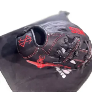 MDS Miles Morales Spidey Themed Youth Cowhide Leather Baseball Glove with Red Stitching and Logo