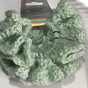 Boutique XL Handmade Crochet Hair Scrunchie    Mint Julep Confetti