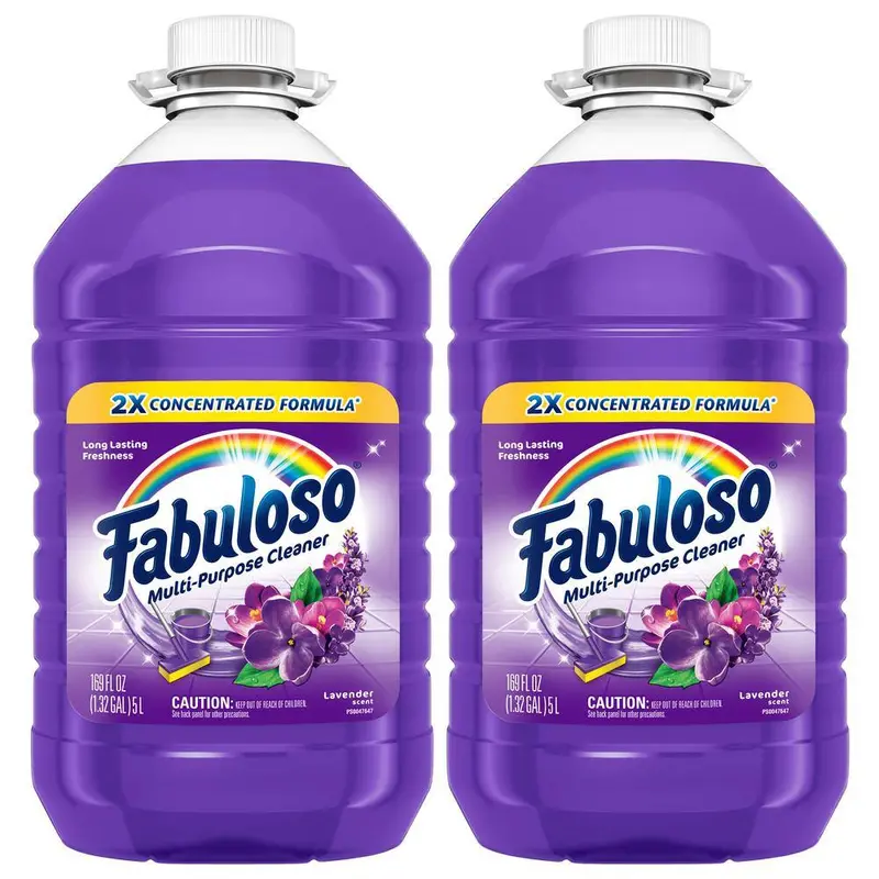 Fabuloso 169 oz. Lavender 2X Concentrated All Purpose Cleaner and Floor Cleaner (2-Pack), Multi-Purpose Cleaner, Long-Lasting Fragrance, 2X More Active Ingredients, Uses 50% Less Plastic, Dilutable for All Surfaces, For Kitchen Bathroom Floors.