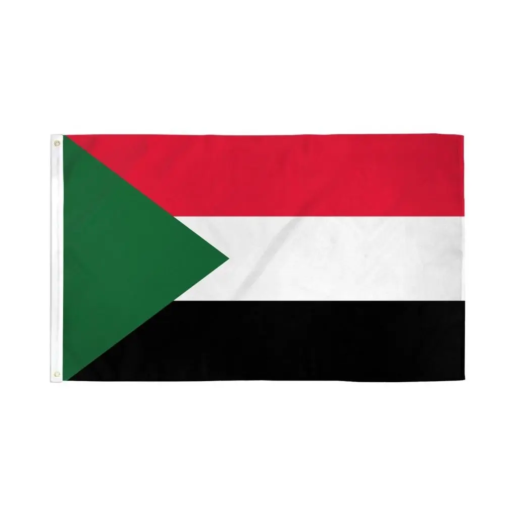 Sudan Patriotic Hangable Single Flag, 2x3ft Polyester Dye Sublimation Print Home Backdrop - Box-Included Home Supplies, Festive Party Decor, Backdrop Panels Festive Flags