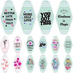 UV DTF Wrap Stickers - 80 Sheets Waterproof UVDTF Transfer Stickers for Motel Keychain Motivational Boho Personalized UV DTF Decals for Hotel Keychain