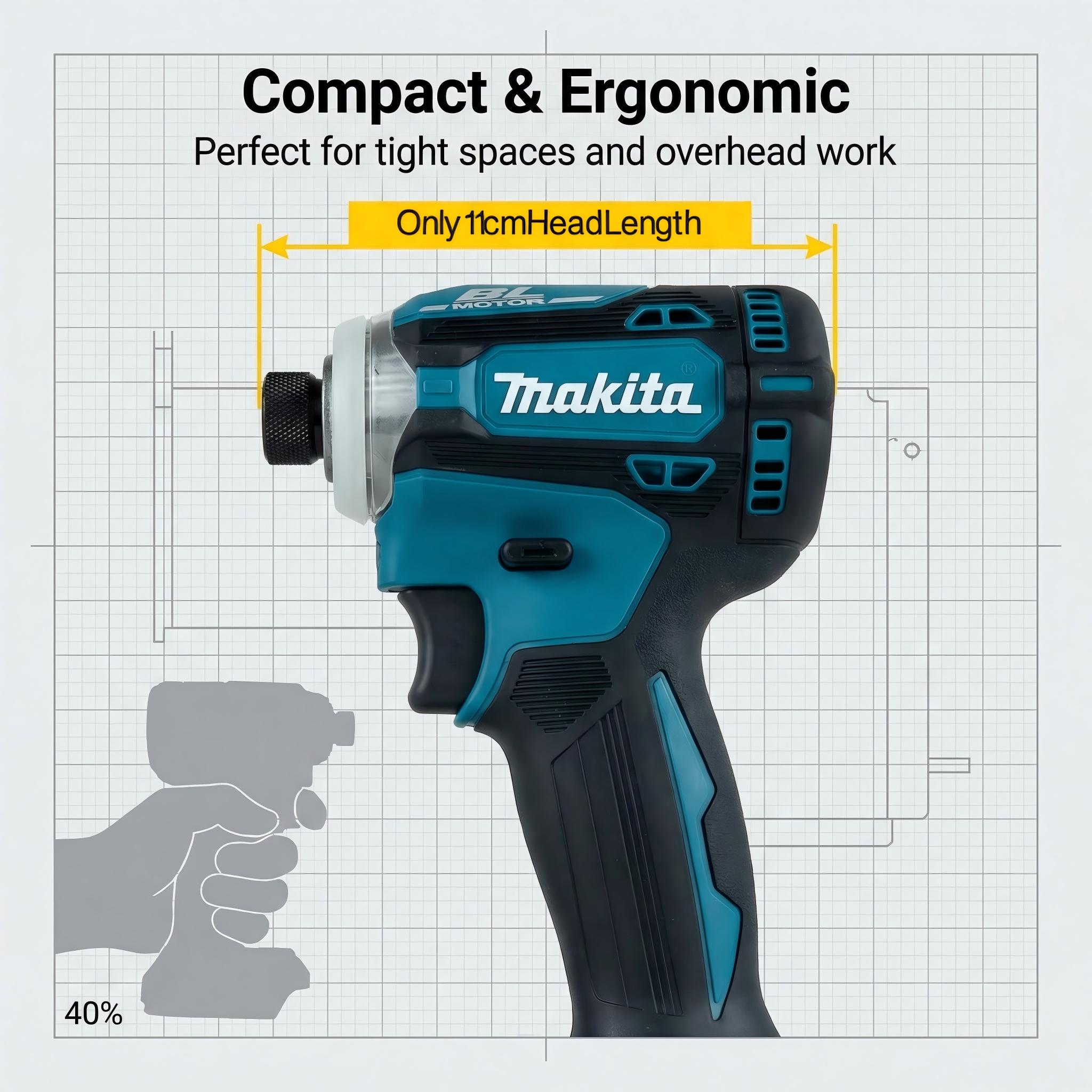 Makita DTD171 Brushless Impact Drill Kit With Battery And Charger For Construction Fastening Tasks power  torque brushless impact wrench powertools wood plastic durable tool repair