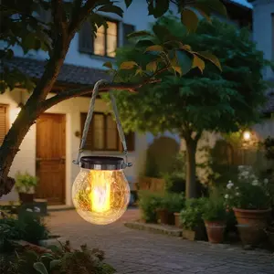 Christmas Atmosphere Lights, Flame Solar Lights for Outdoor Lighting (Waterproof), Hemp Rope Hanging Style for Garden Decor, Christmas Must-Have