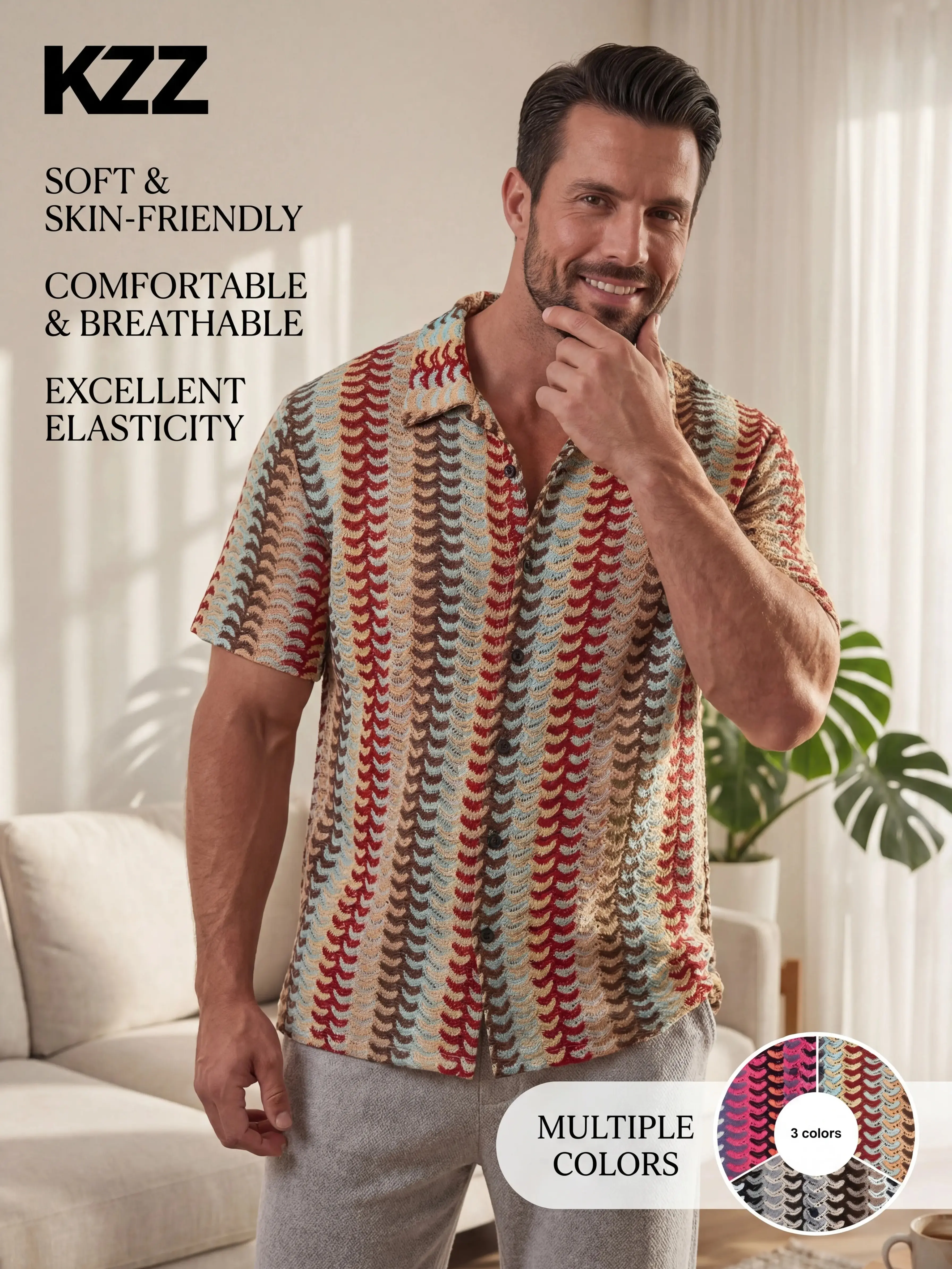 KZZ 2026 New Summer Men's Collection: Men's Knit Shirt with