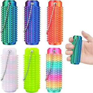 6PCS Ouchies Pain Fidget Toys,Portable Stim Tool,Pain Stim Fidget,Little Spiky Sensory Pain Stim Keychain with Roller,Spiky Grippie Stim Keychain for Anxiety Relief,Novelty Gifts for Adults&Teens.