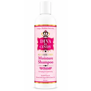 DIVA BY CINDY Sulfate Free Moisture Shampoo - Hydrating Cleanser for Comfort and Hydration Conditioner Haircare