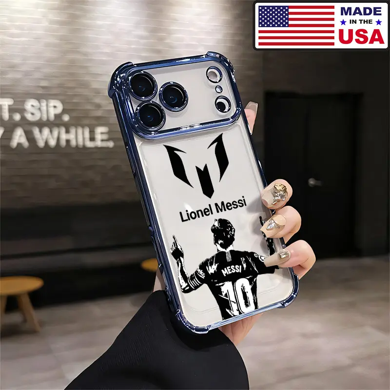 Customized Lionel Messi 10 Football Silhouette Celebration Aesthetic Silicone Phone Case - Soft TPU, Protective, Drop Tested, Airbag Corners, Popular Shockproof Cover for iPhone 17-13 Plus, 16 Plus, Pro Max & Samsung 25-22 Ultra, Silicone Cover