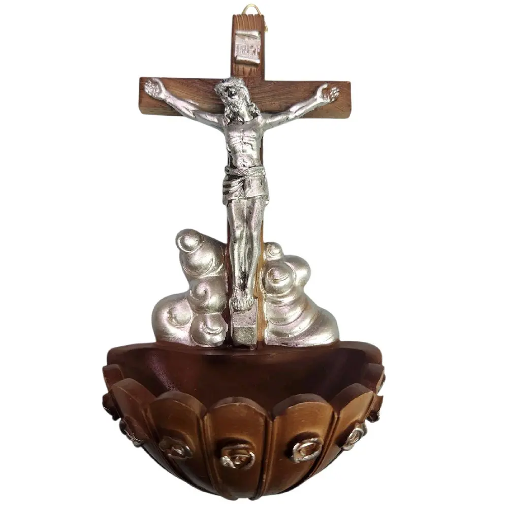 Cruz 8" Inches Tall (251359P-8) For Holy water For Wall Crucifix Estatua  para agua Bendita Brand New