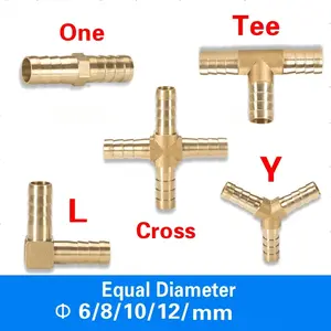 1pc New Brass Barb Pipe Fitting 2 3 4 Way Connector For 8mm 10mm Hose Copper Pagoda Water Tube Fittings