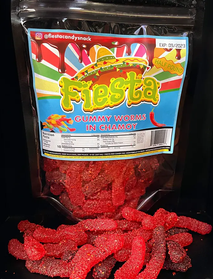 Fiesta Gummy Worms with Chamoy 6 oz