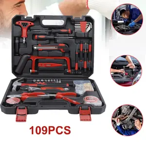 Home Repair Tool Kit - 109 Piece General Home/Auto Repair Tool Set, General Mechanic Tool Set, General Household Tool Kit, Perfect for Homeowner, Diyer, Handyman