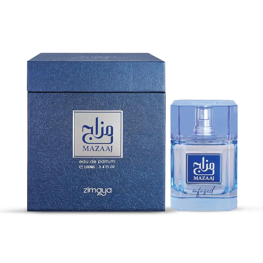 Zimaya Mazaaj Infused For Men Eau de Parfum 3.4 oz | Fresh Citrusy Spicy Scent