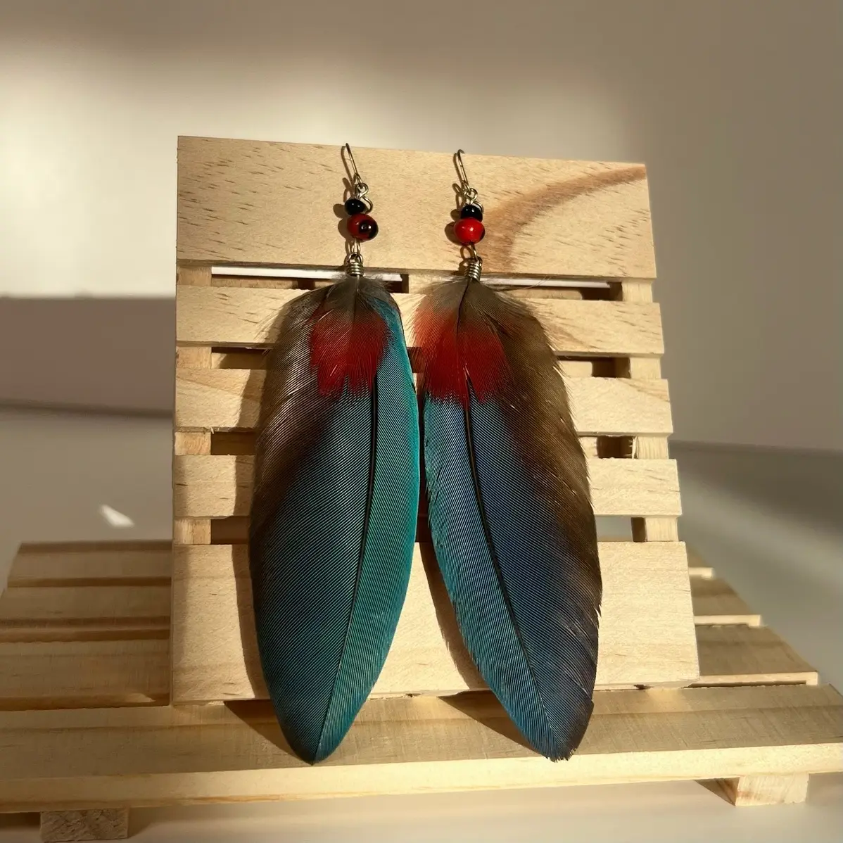 Guacamayo Feather earrings from Peru