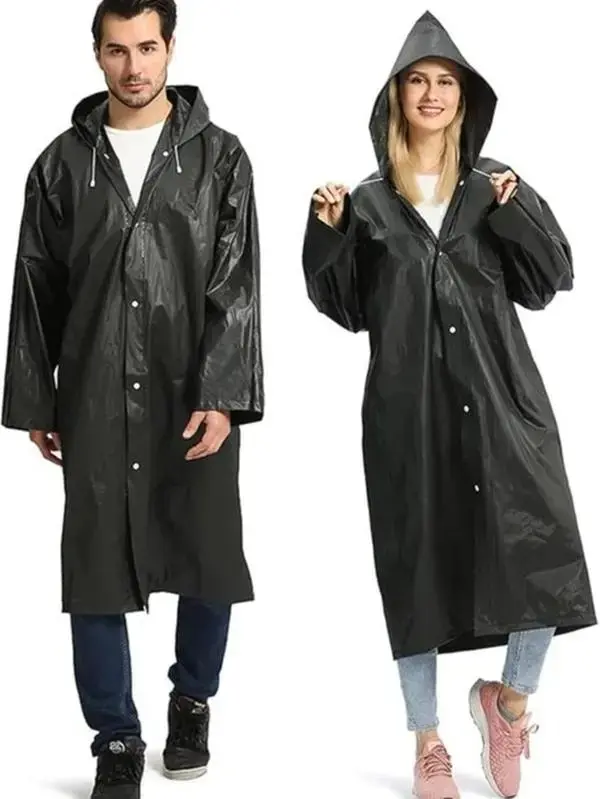 2 Pack Raincoats for Adults Reusable, EVA Rain Ponchos Lightweight Rain Coat Waterproof Rain Gear for Men and Women
